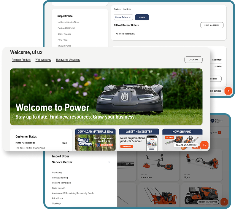 Husqvarna dealer platform homepage